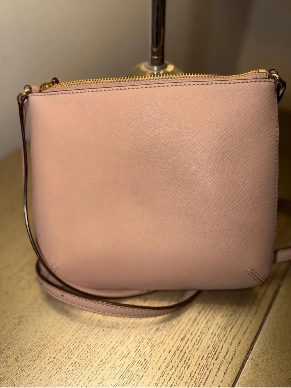kate spade Pale Pink Saffiano Crossbody with Gold Hardware